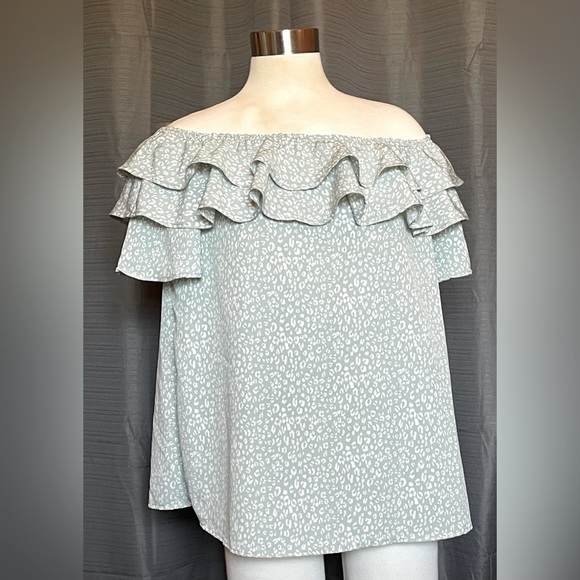 Vine & Love Tops - NWT vine & Love mint leopard top
